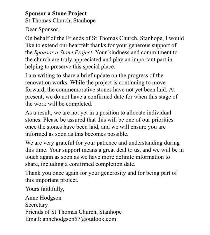 Friends of St Thomas Stanhope